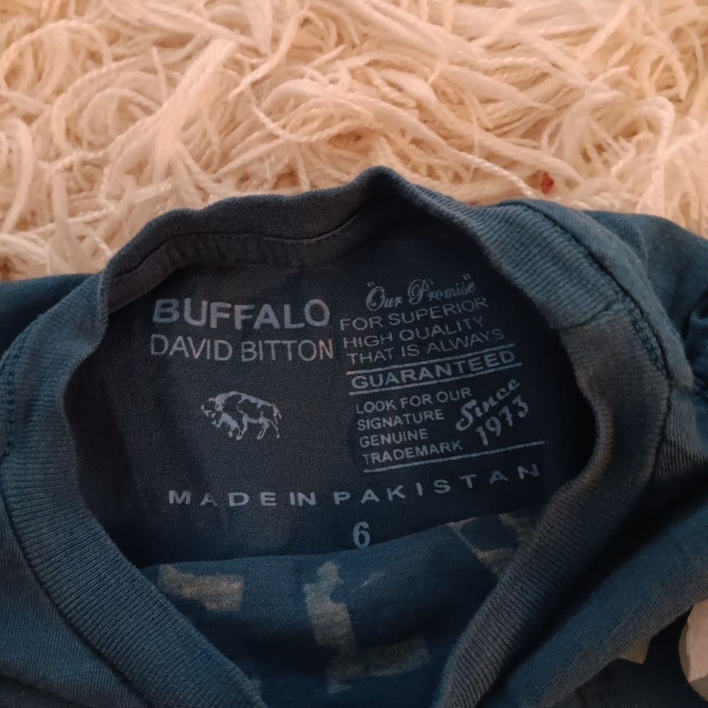 Buffalo David Button Blue Long Sleeve Boys Size 6 - Picture 2 of 3